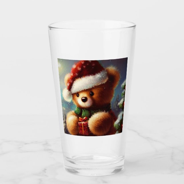 Copo De Pint Urso de Teddy de Natal 2 (Frente)