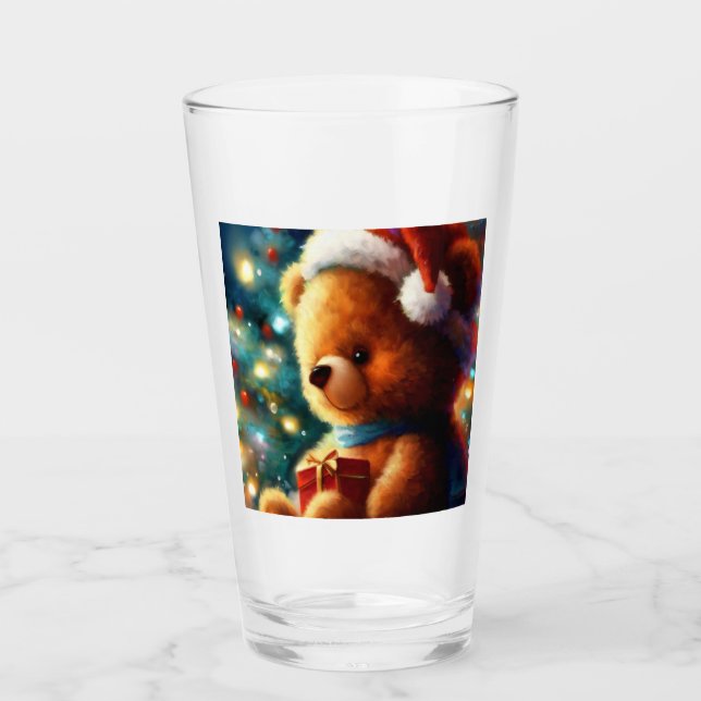 Copo De Pint Urso de Teddy de Natal 3 (Frente)