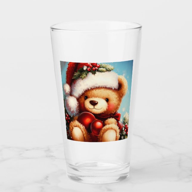 Copo De Pint Urso de Teddy de Natal 4 (Frente)