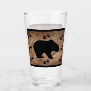 Copo De Pint Urso Preto E Pistas De Urso