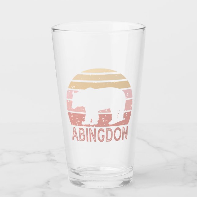 Copo De Pint Urso Retro de Abingdon Virgínia (Frente)