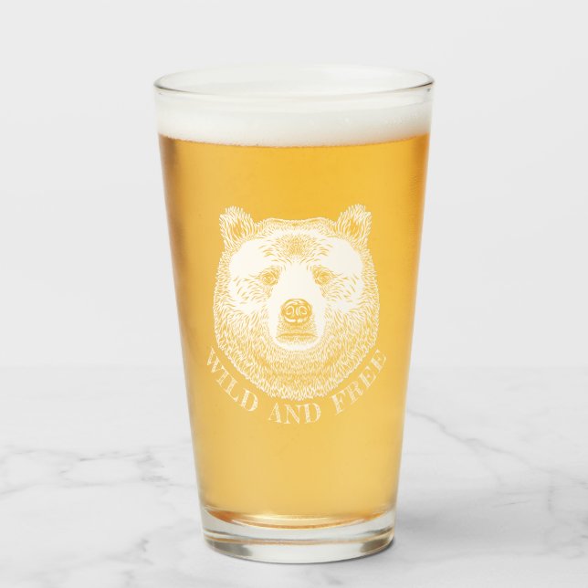 Copo De Pint Urso, Selvagem E Gratuita, Ilustração Desenhada À  (Frente (Preenchido))