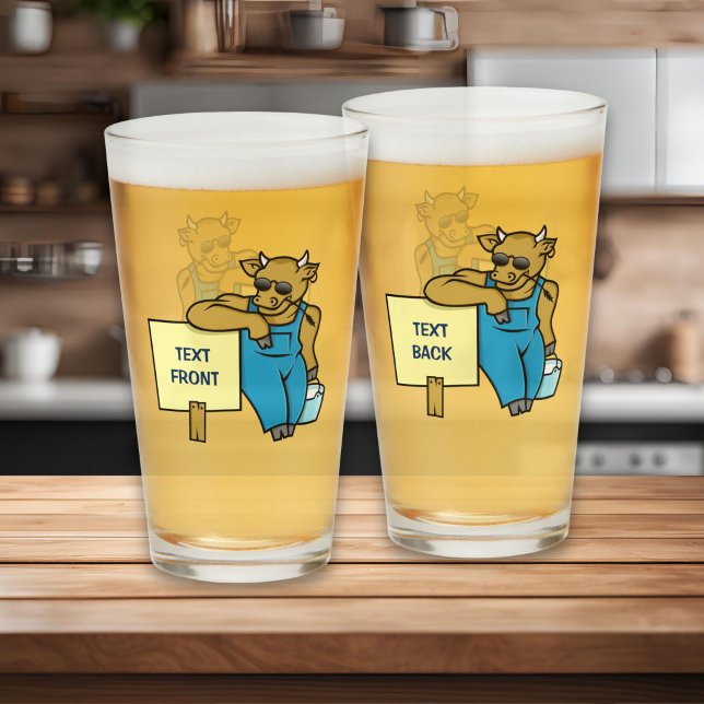Copo De Pint Vaca com Placa (Criador carregado)