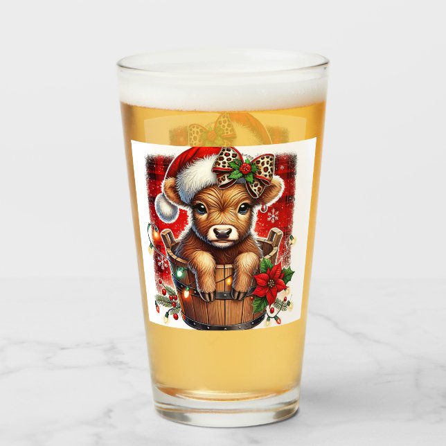 Copo De Pint Vaca das Terras de Natal | Farmhouse Festivo (Frente (Preenchido))