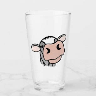 Copo De Pint vaca de desenho animado preto branco rosa beijo ci