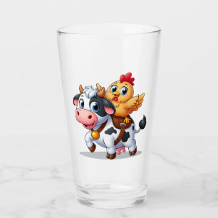 Copo De Pint vaca/galinha de desenho animado