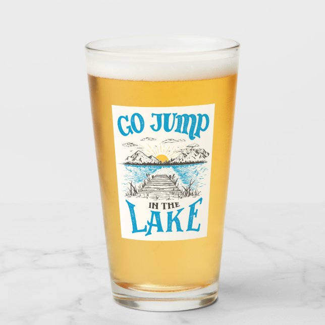 Copo De Pint Vai Saltar No Lago (Frente (Preenchido))