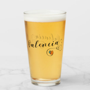 Copo De Pint Valencian Flag Heart, Valencia, Espanha