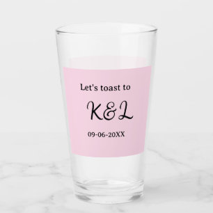 Copo De Pint Vamos brindar ao noivado nome letra rosa