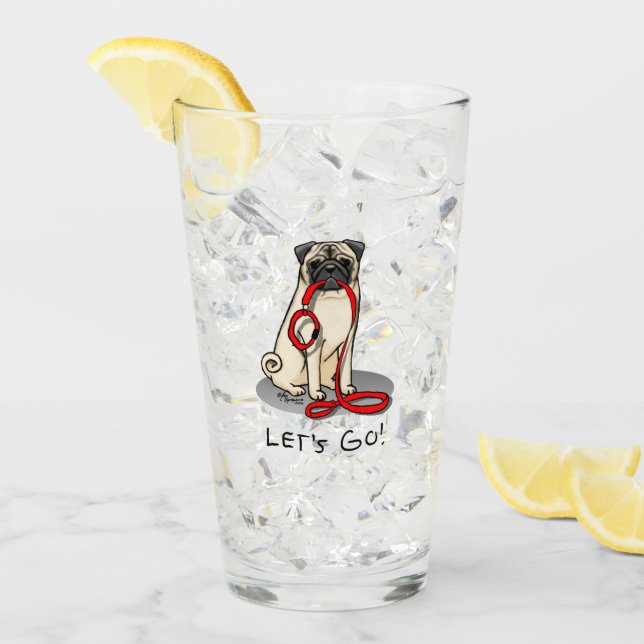 Copo De Pint Vamos! (caminhada) Cachorro-Pug (desmazelado claro (Gelo frontal)