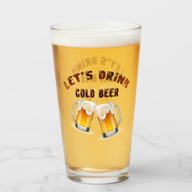 Copo De Pint vamos de cerveja de ouro (Frente (Preenchido))