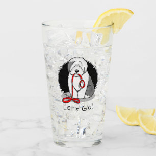 Copo De Pint Vamos Engraçado Vai! Sheepdog Inglês (Cinza 1)