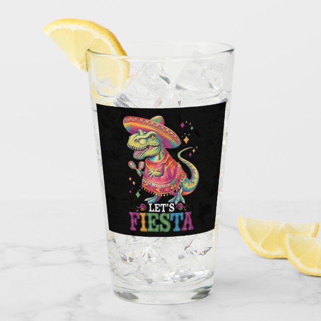 Copo De Pint Vamos Festejar Cinco De Maio T Rex Dinossauro (Gelo frontal)