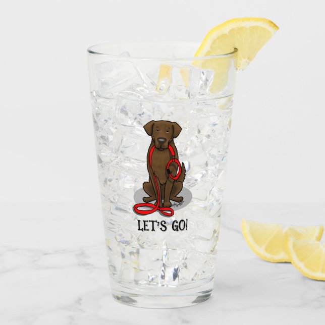 Copo De Pint Vamos Lá! Cão Retriever de Capa Lisa (fígado) (Gelo traseiro)