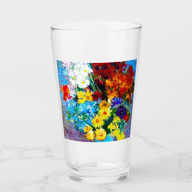 Copo De Pint Van Gogh Flores num Vaso Azul (Frente)
