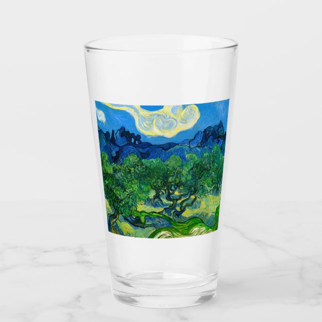 Copo De Pint Van Gogh Olive Trees em Paisagem Montanhosa (Frente)