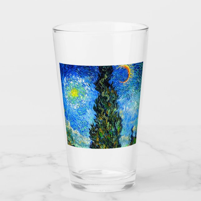 Copo De Pint Van Gogh Road com Cypress e Star (Frente)
