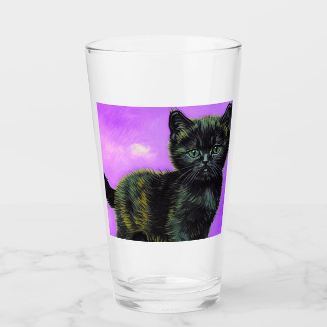 Copo De Pint Van Gogh Style Cat (Frente)