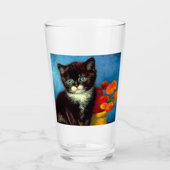 Copo De Pint Van Gogh Tuxedo Cat (Frente)