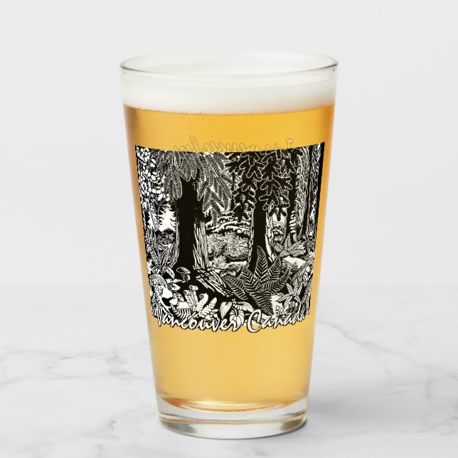 Copo De Pint Vancouver Glass Stanley Park Paisagem Óculos de Ar (Frente (Preenchido))