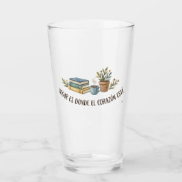 Copo De Pint Vaso de Vidrio Cozy Acuarela
