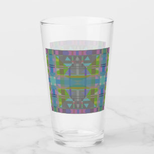 Copo De Pint Verde Azul Roxo Geométrico