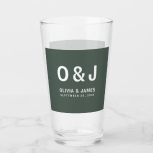 Copo De Pint Verde Escuro Casamento de Scandi Moderno Minimal