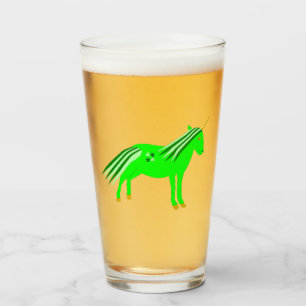 Copo De Pint Verde irlandês giro e Dourado Unicórnio