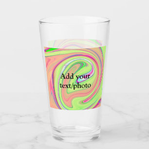 Copo De Pint verde laranja simples aquarela adicione seu texto