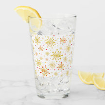 Vermelho e Dourado Starburst do Médio Atômico Retr