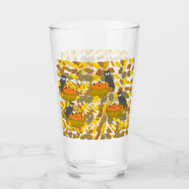 Copo De Pint Verre à Pinte Hibou et Citrouilles d'Automne
