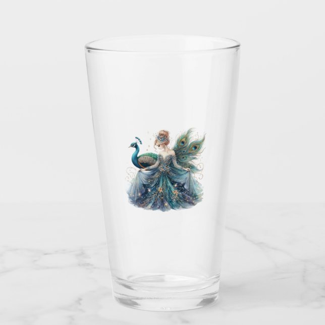 Copo De Pint verre femme et paon (Frente)