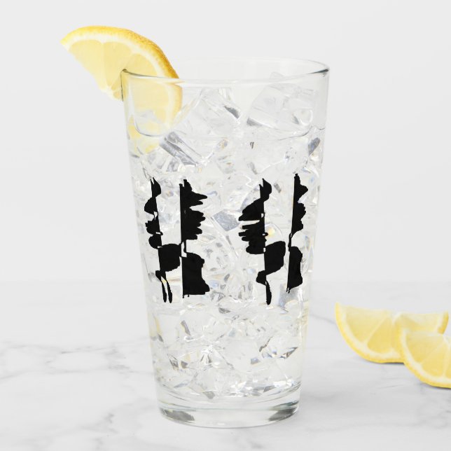 Copo De Pint Verre Haut Design Abstrait Dual Face (Gelo frontal)