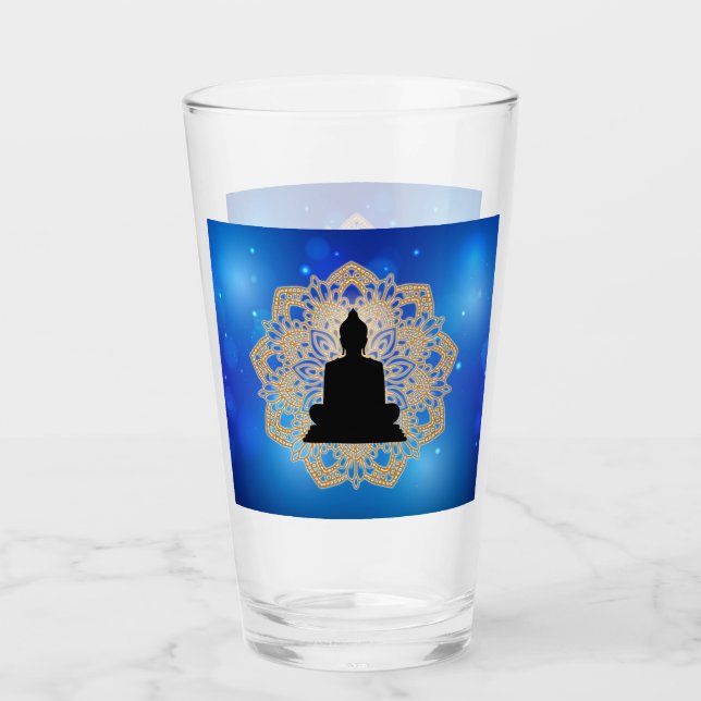 Copo De Pint Vesak Day Buddha e Mandala Vaisakha Purnima (Frente)
