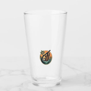 Copo De Pint Vetor de Preguiça Vintage Símbolo de Vida Selvagem