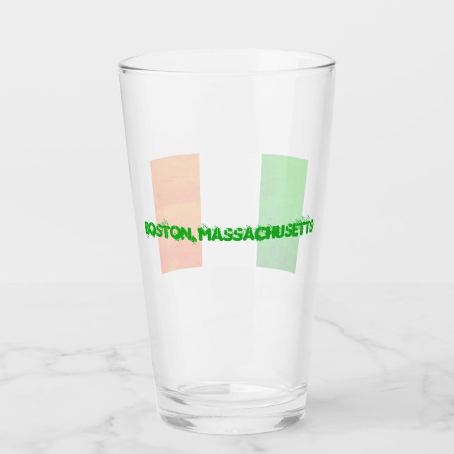 Copo De Pint Vibrações Irlandesas de Boston Massachusetts – Des (Frente)