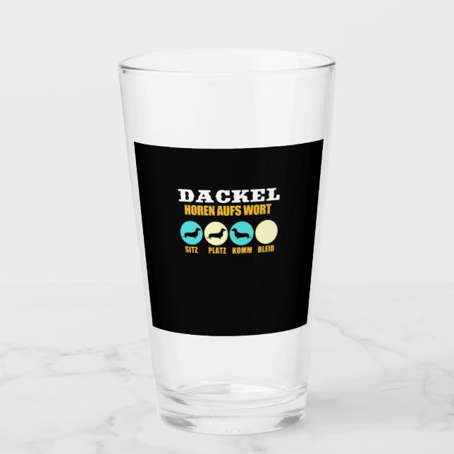 Copo De Pint Vida Engraçada Com Cão Dachshund (Frente)