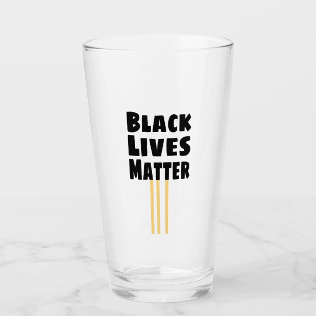 Copo De Pint Vidas Negras importam BLM três faixas amarelas (Frente)