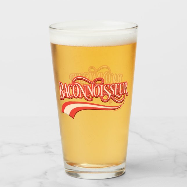 Copo De Pint Vidro baconnoisseur (amante do bacon) (Frente (Preenchido))