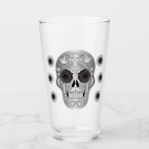 Copo De Pint Vidro Chrome Calavera (Rosa preto)