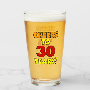 Copo De Pint Vidro Colorido De 30 Anos