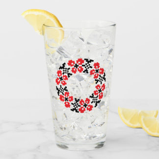 Copo De Pint Vidro com design ucraniano