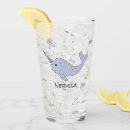 Copo De Pint Vidro conhecido de Narwhal do arco-íris