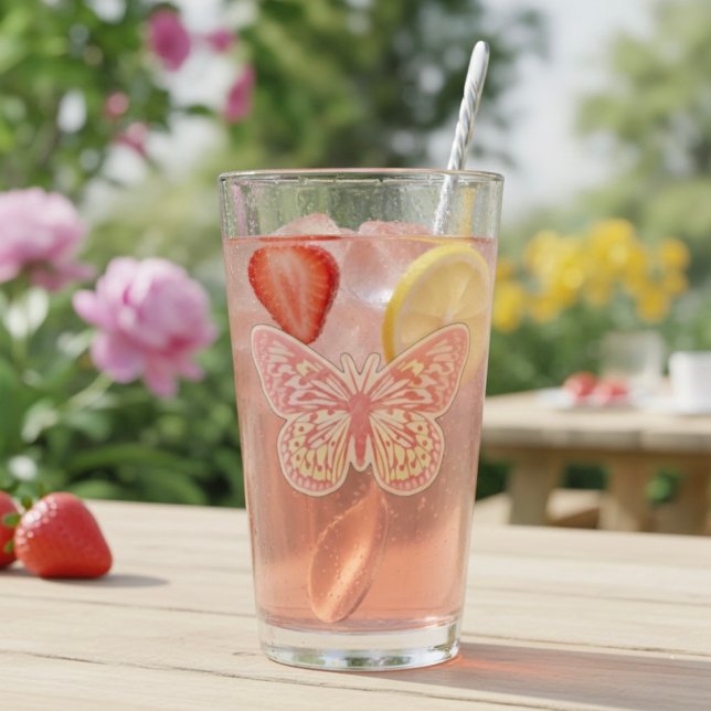 Copo De Pint Vidro da borboleta (Criador carregado)