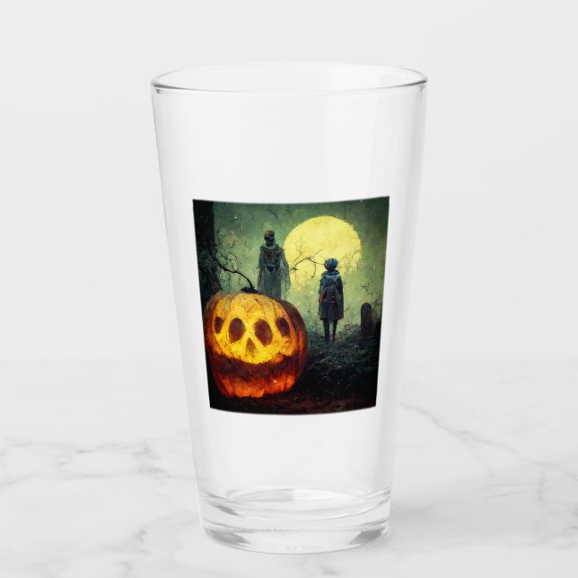 Copo De Pint Vidro da Lua Halloween Tumbler (Frente)