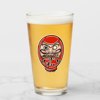 Copo De Pint Vidro da pinta do Artesanato Daruma Dolly