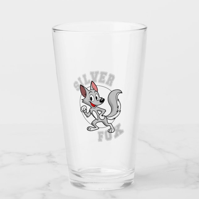 Copo De Pint Vidro da Raposa Prateada (Frente)