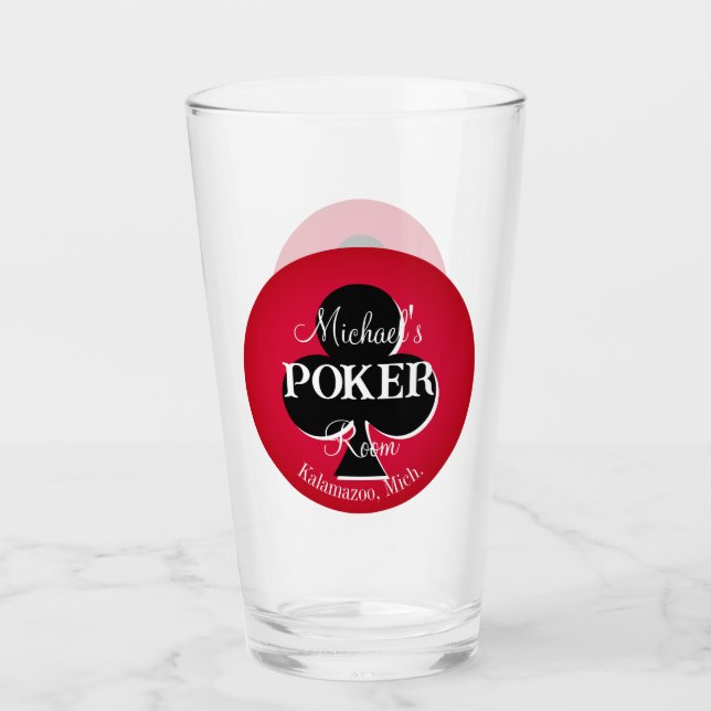 Copo De Pint Vidro da Sala de Poker das Cartões Clássicas - Clu (Frente)