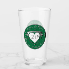 Copo De Pint Vidro de Aniversário de Casamento de 20
