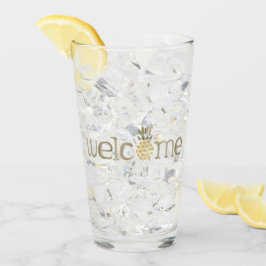 Copo De Pint Vidro de Aquarela de Abacaxi Cachorro